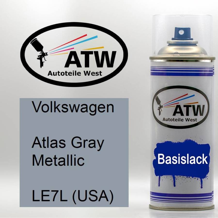 Volkswagen, Atlas Gray Metallic, LE7L (USA): 400ml Sprühdose, von ATW Autoteile West.